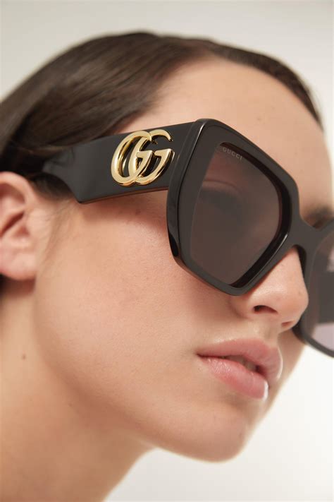 gucci big black sunglasses|Gucci oversized sunglasses 2020.